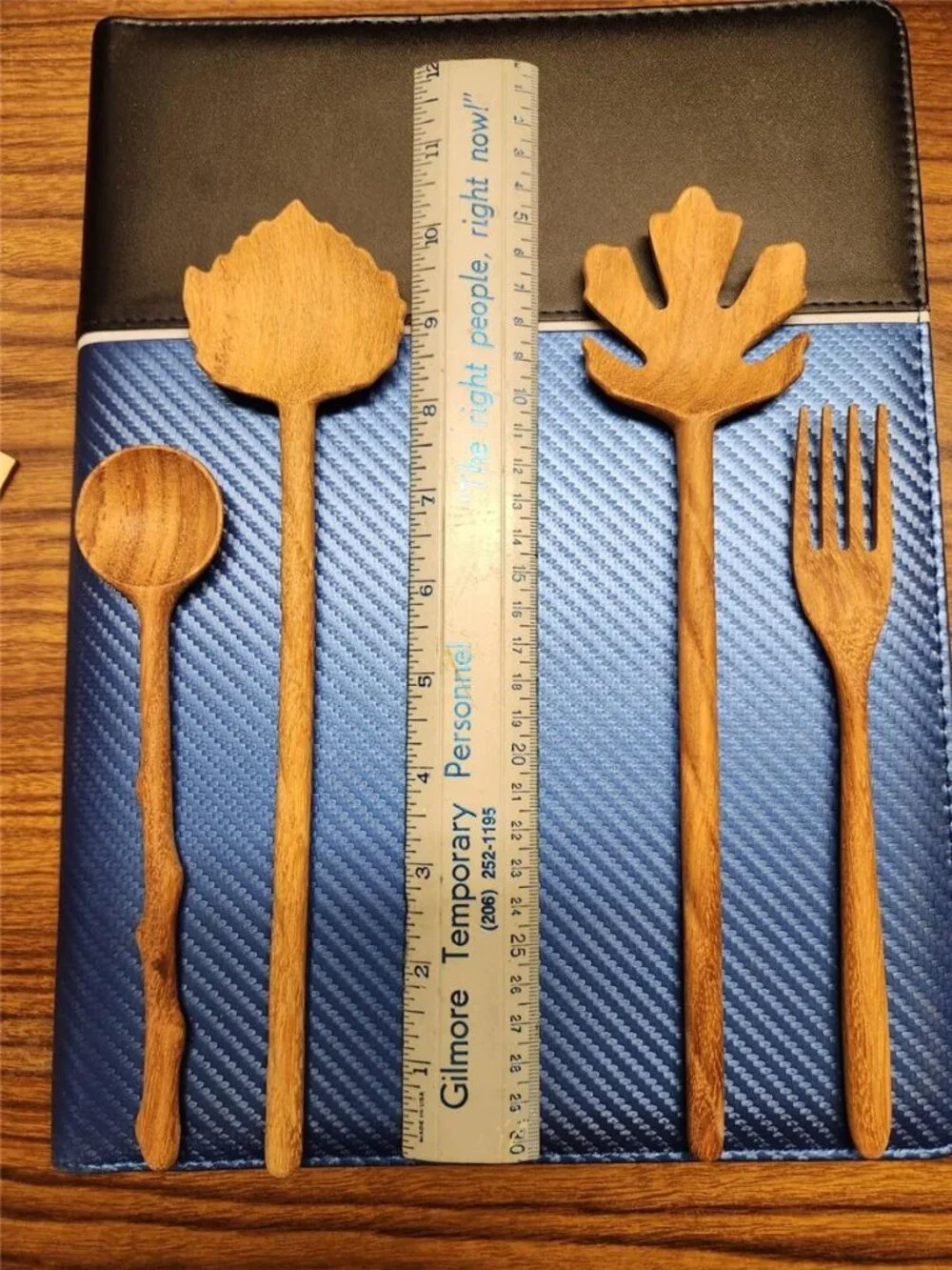 4 Wooden Spoons and Forks Set, Thanksgiving Gifts for Women